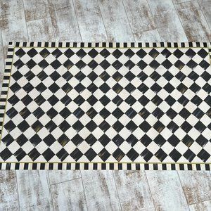 New MacKenzie-Childs Black & White Rug/Mat 3'x5'
